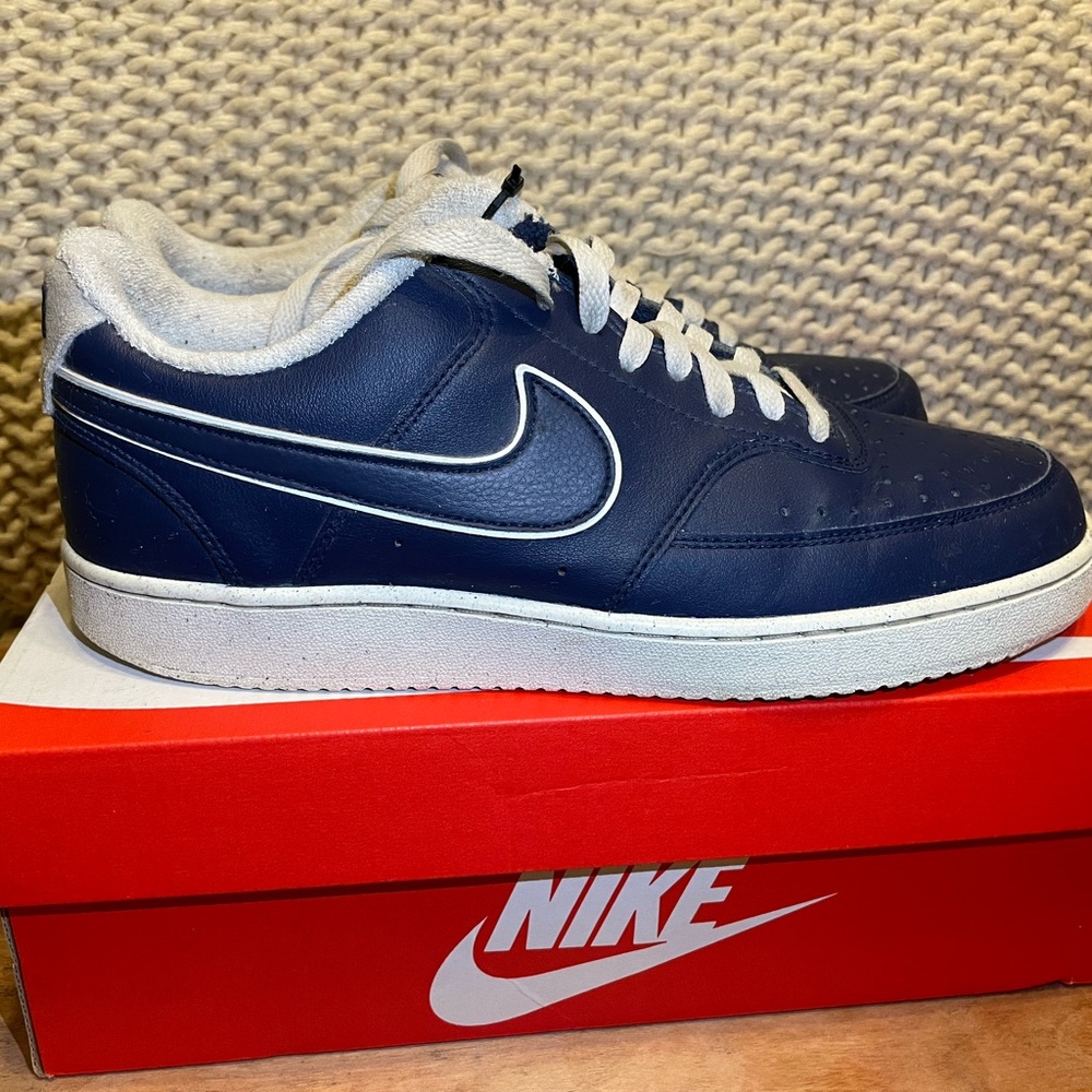 Nike Court Vision Low, navy and white, size 9.5